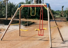 COLUMPIO MADERA 2 ACTIVIDADES PARA NI�OS, DOS ASIENTOS, UNO ES UNA PALANCA FRENTE A FRENTE, LL_1901. ENVIO GRATIS